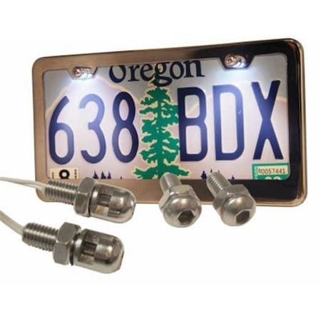 Autoloc Power Accessories AutoLoc Power Accessories AUTFRAMEC1L Illuminated Chrome License Plate Frame with Light Bolts and Caps 9913